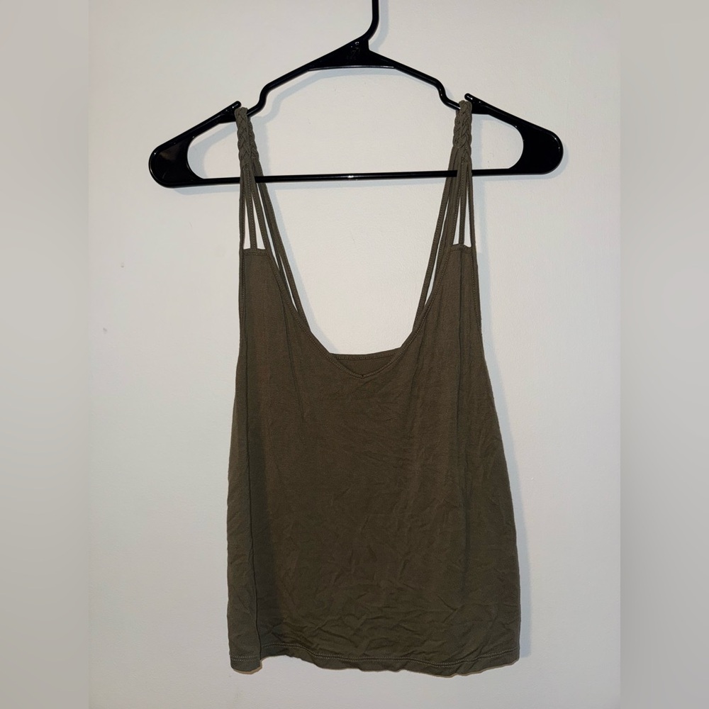 American Eagle Soft & Sexy Tank – Olive Green Strappy Top (Size M)